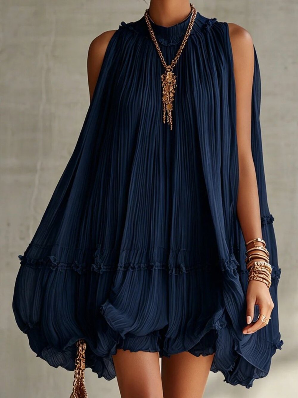 Zimmermann Sleeveless pleated vacation dress.